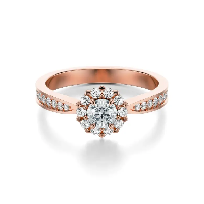 Pierścionek z różowego złota z diamentami AJPZ_138